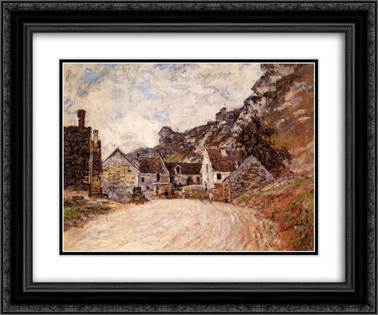 The Hamlet of Chantemesie at the Foot of the Rock 24x20 Black Ornate Wood Framed Art Print Poster with Double Matting by Monet, Claude