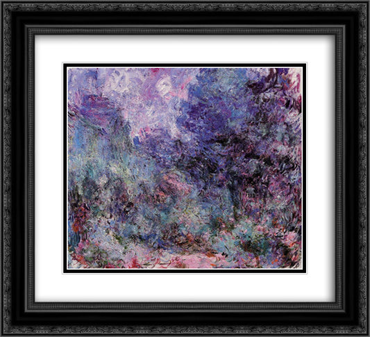 The House Seen from the Rose Garden 3 22x20 Black Ornate Wood Framed Art Print Poster with Double Matting by Monet, Claude