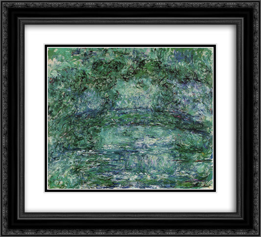 The Japanese Bridge 6 22x20 Black Ornate Wood Framed Art Print Poster with Double Matting by Monet, Claude