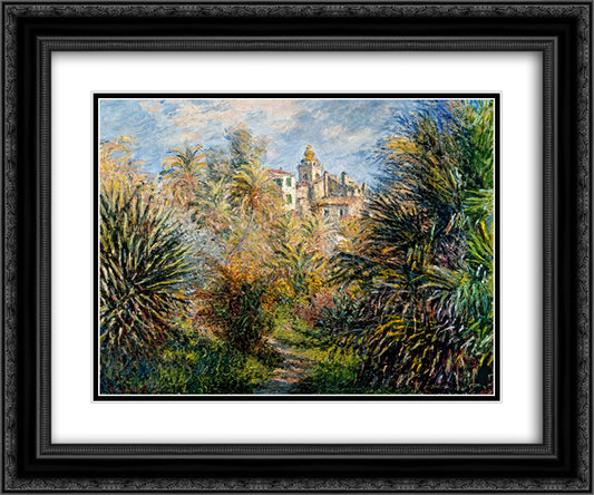 The Moreno Garden at Bordighera 24x20 Black Ornate Wood Framed Art Print Poster with Double Matting by Monet, Claude