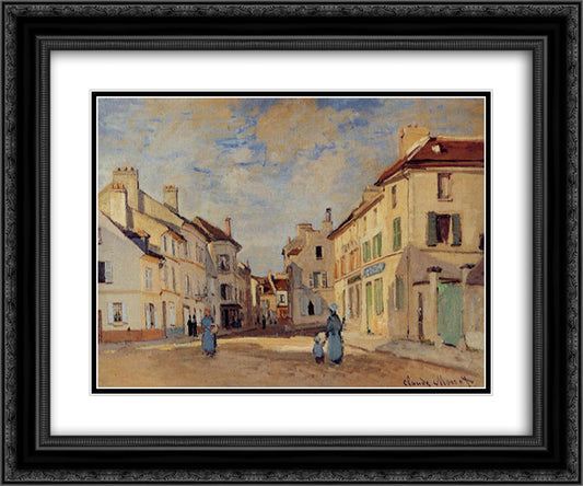The Old Rue de la Chaussee, Argenteuil 24x20 Black Ornate Wood Framed Art Print Poster with Double Matting by Monet, Claude