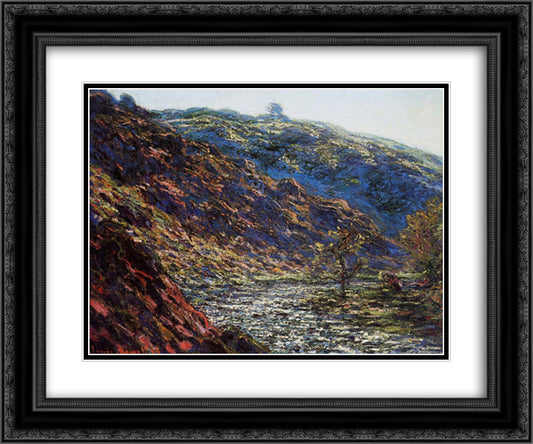 The Old Tree, Gorge of the Petite Creuse 24x20 Black Ornate Wood Framed Art Print Poster with Double Matting by Monet, Claude