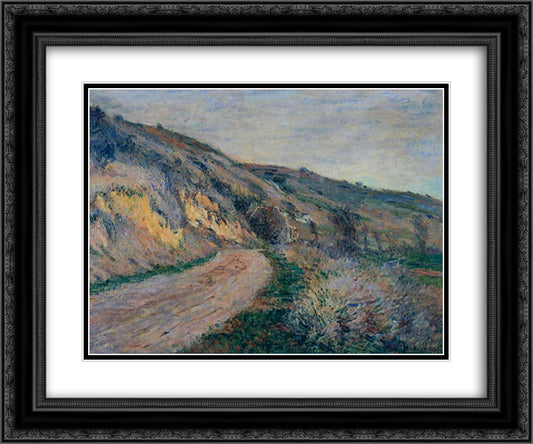 The Road to Giverny 2 24x20 Black Ornate Wood Framed Art Print Poster with Double Matting by Monet, Claude
