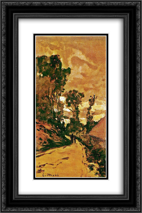 The Road to the Farm of Saint-Simeon 16x24 Black Ornate Wood Framed Art Print Poster with Double Matting by Monet, Claude