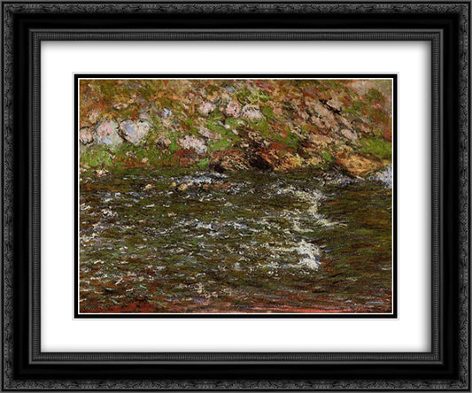Torrent of the Petite Creuse at Fresselines 24x20 Black Ornate Wood Framed Art Print Poster with Double Matting by Monet, Claude