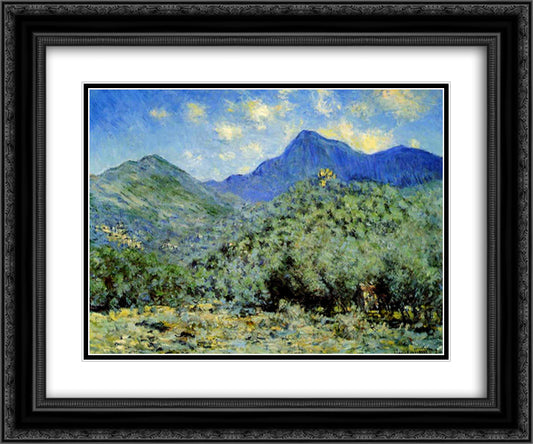 Valley Bouna near Bordighera 24x20 Black Ornate Wood Framed Art Print Poster with Double Matting by Monet, Claude