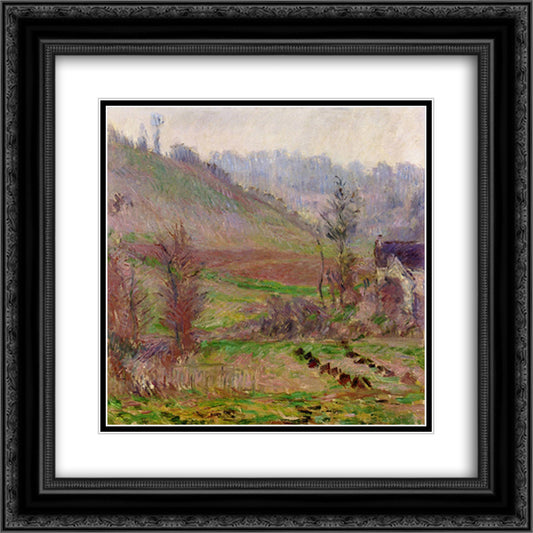 Valley of Falaise 20x20 Black Ornate Wood Framed Art Print Poster with Double Matting by Monet, Claude