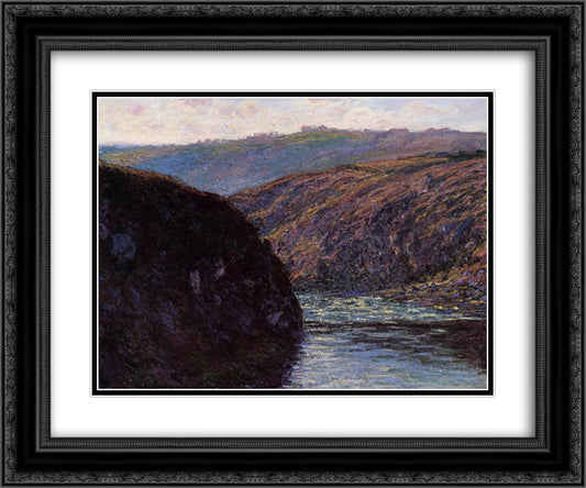 Valley of the Creuse, Afternoon Sunlight 24x20 Black Ornate Wood Framed Art Print Poster with Double Matting by Monet, Claude