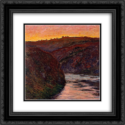 Valley of the Creuse, Sunset 20x20 Black Ornate Wood Framed Art Print Poster with Double Matting by Monet, Claude