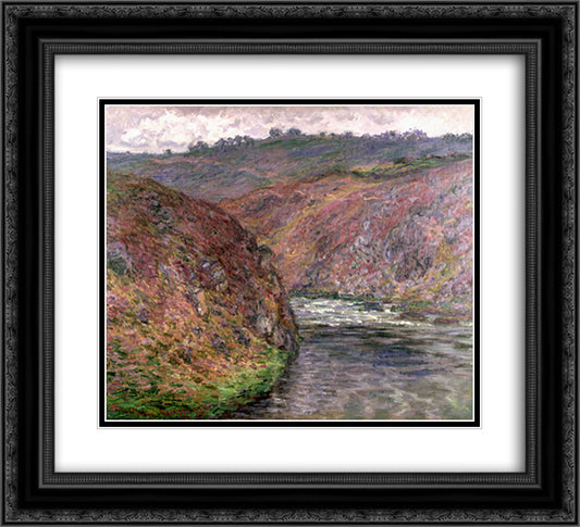 Valley of the Creuse (Grey Day) 22x20 Black Ornate Wood Framed Art Print Poster with Double Matting by Monet, Claude