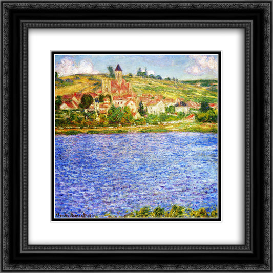Vetheuil, Afternoon 20x20 Black Ornate Wood Framed Art Print Poster with Double Matting by Monet, Claude