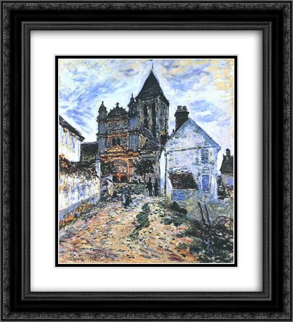 Vetheuil, The Church 20x22 Black Ornate Wood Framed Art Print Poster with Double Matting by Monet, Claude