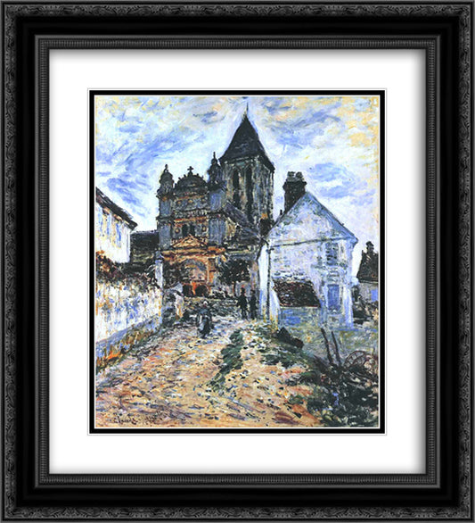 Vetheuil, The Church 20x22 Black Ornate Wood Framed Art Print Poster with Double Matting by Monet, Claude