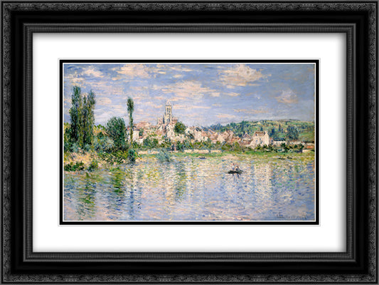 Vetheuil in Summer 24x18 Black Ornate Wood Framed Art Print Poster with Double Matting by Monet, Claude