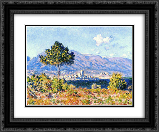 View of Antibes from the Plateau Notre-Dame 24x20 Black Ornate Wood Framed Art Print Poster with Double Matting by Monet, Claude