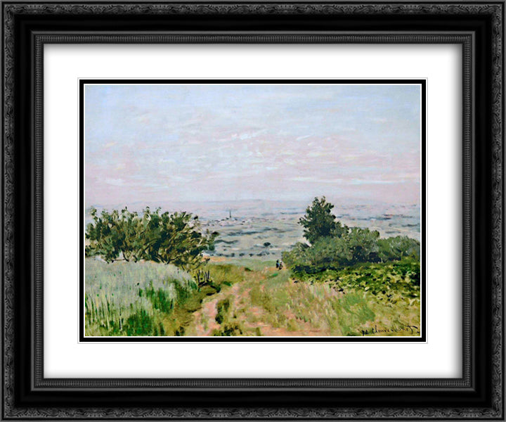 View to the Plain of Argenteuil 24x20 Black Ornate Wood Framed Art Print Poster with Double Matting by Monet, Claude
