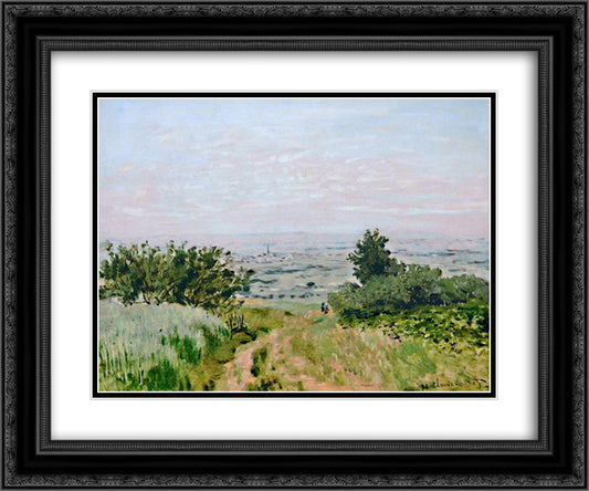View to the Plain of Argenteuil 24x20 Black Ornate Wood Framed Art Print Poster with Double Matting by Monet, Claude