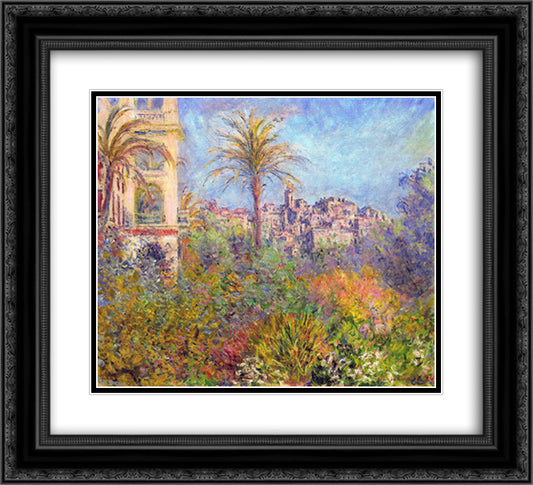 Villas at Bordighera 03 22x20 Black Ornate Wood Framed Art Print Poster with Double Matting by Monet, Claude
