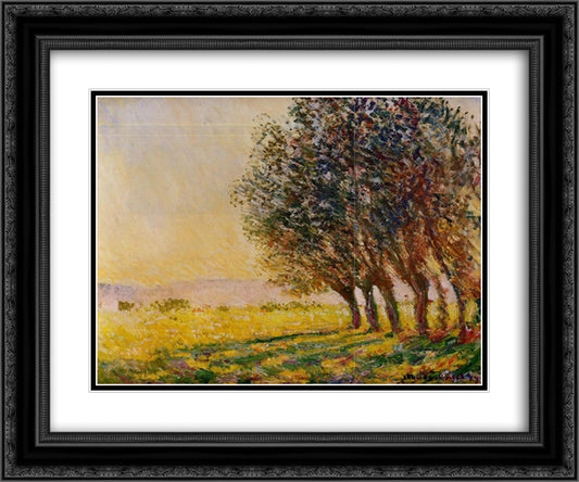 Willows at Sunset 24x20 Black Ornate Wood Framed Art Print Poster with Double Matting by Monet, Claude