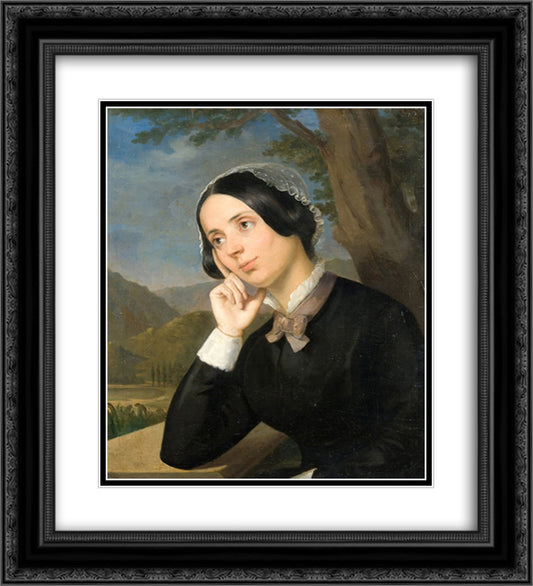 Maria Rosetti 20x22 Black Ornate Wood Framed Art Print Poster with Double Matting by Rosenthal, Constantin Daniel