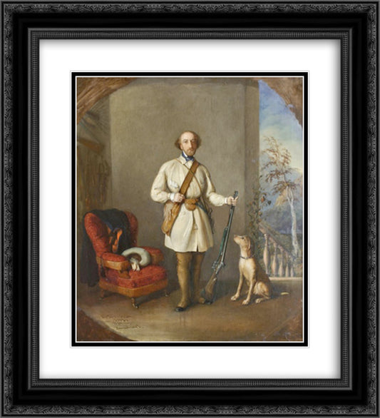 Portrait of Nicolae Golescu 20x22 Black Ornate Wood Framed Art Print Poster with Double Matting by Rosenthal, Constantin Daniel