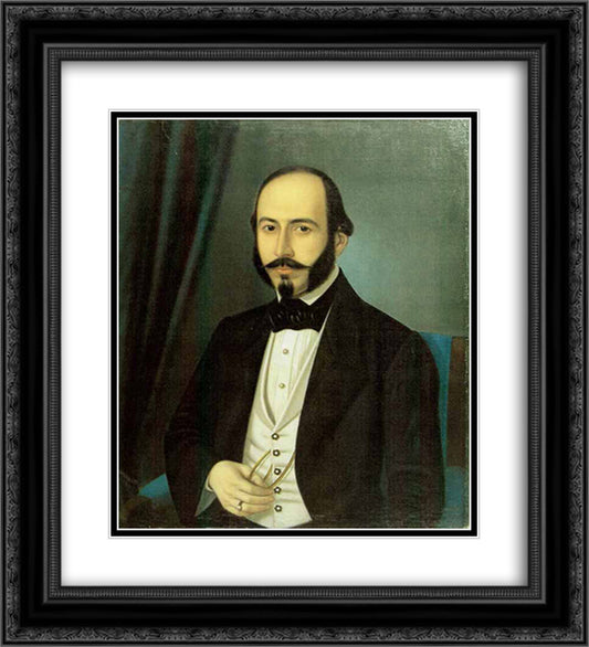 Portrait of Teodor Arion 20x22 Black Ornate Wood Framed Art Print Poster with Double Matting by Rosenthal, Constantin Daniel