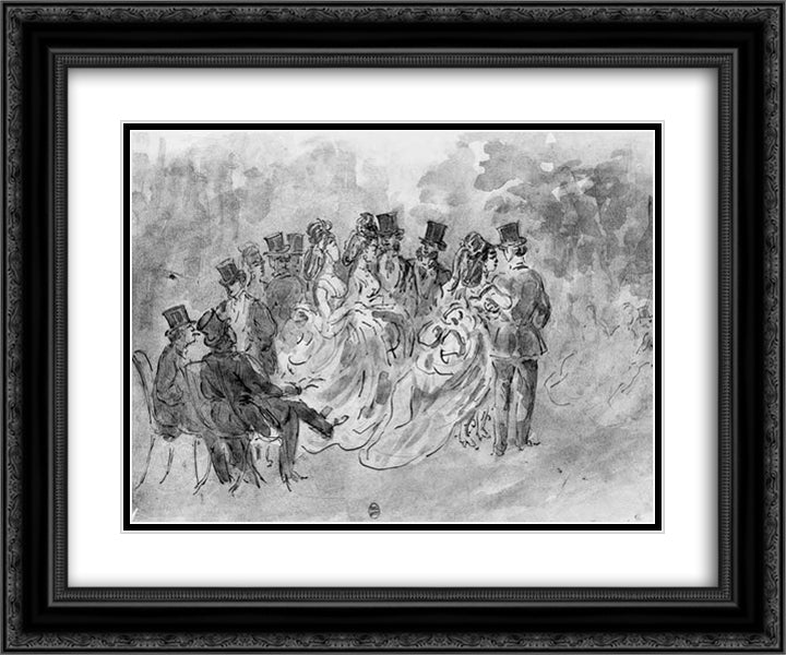 unknown title 24x20 Black Ornate Wood Framed Art Print Poster with Double Matting by Guys, Constantin