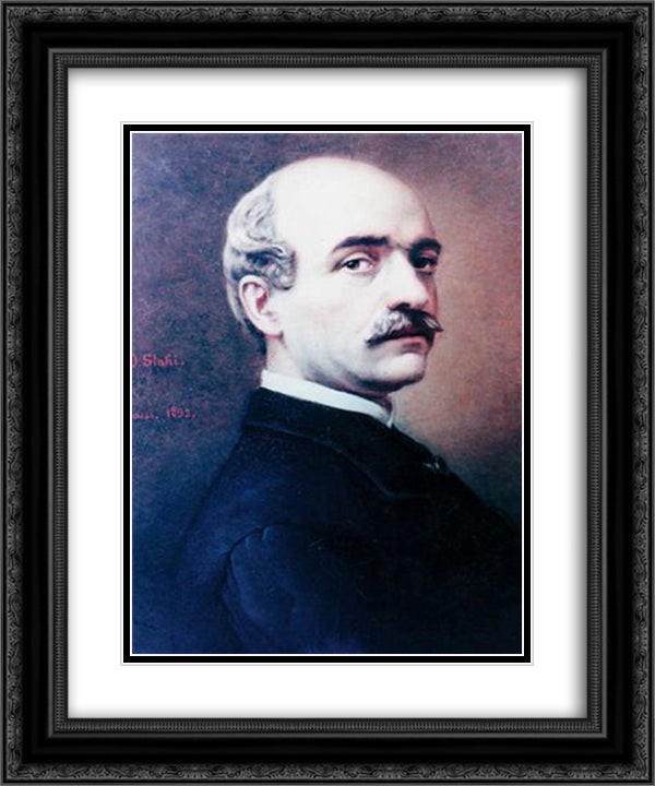 Portrait of Vasile Alecsandri 20x24 Black Ornate Wood Framed Art Print Poster with Double Matting by Stahi, Constantin