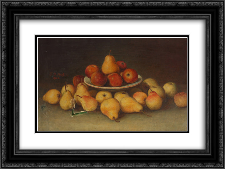 Still Life 24x18 Black Ornate Wood Framed Art Print Poster with Double Matting by Stahi, Constantin