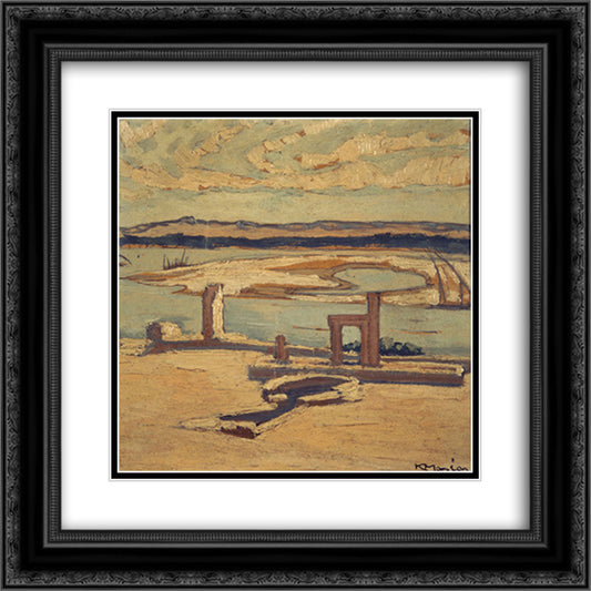 Aswan of the Nile 20x20 Black Ornate Wood Framed Art Print Poster with Double Matting by Maleas, Constantine