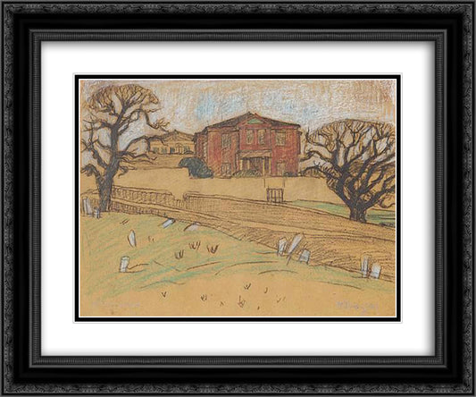 House at Lesvos 24x20 Black Ornate Wood Framed Art Print Poster with Double Matting by Maleas, Constantine