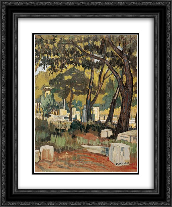 Olympia 20x24 Black Ornate Wood Framed Art Print Poster with Double Matting by Maleas, Constantine