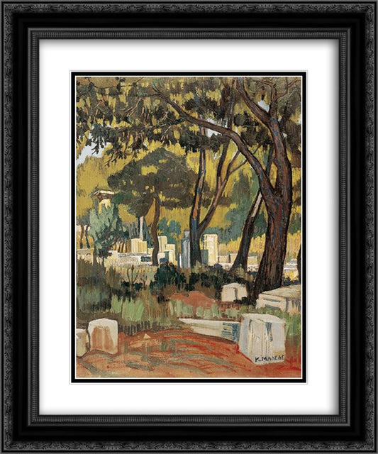 Olympia 20x24 Black Ornate Wood Framed Art Print Poster with Double Matting by Maleas, Constantine