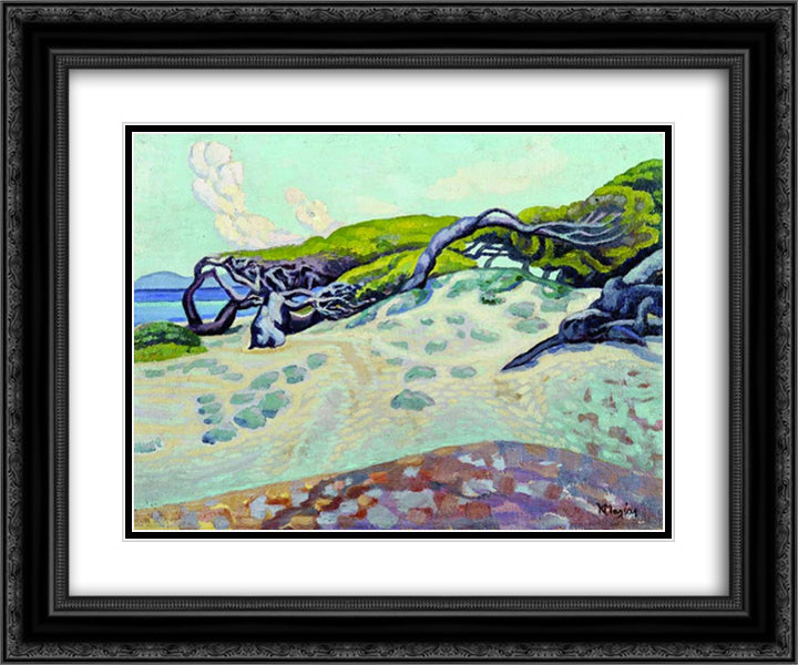 Pines at Rafina 24x20 Black Ornate Wood Framed Art Print Poster with Double Matting by Maleas, Constantine