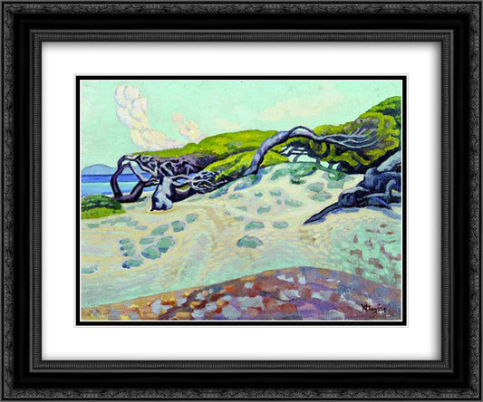 Pines at Rafina 24x20 Black Ornate Wood Framed Art Print Poster with Double Matting by Maleas, Constantine