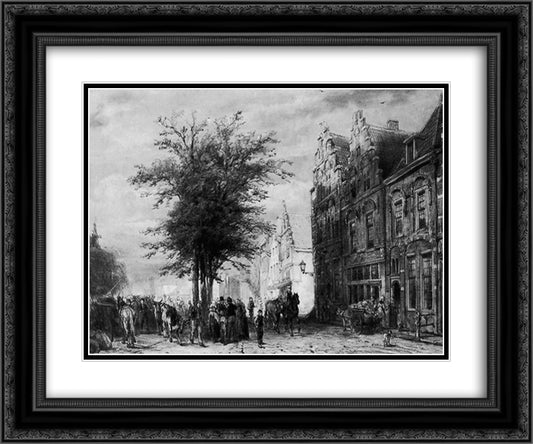 Brielle 24x20 Black Ornate Wood Framed Art Print Poster with Double Matting by Springer, Cornelis