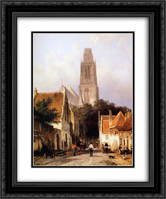 Church in Zaltbommel 20x24 Black Ornate Wood Framed Art Print Poster with Double Matting by Springer, Cornelis