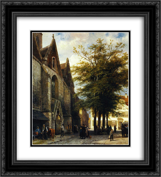 St. Joseph's Church in Hamelen 20x22 Black Ornate Wood Framed Art Print Poster with Double Matting by Springer, Cornelis