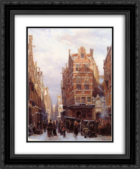 The Jewish quarter in Amsterdam 20x24 Black Ornate Wood Framed Art Print Poster with Double Matting by Springer, Cornelis