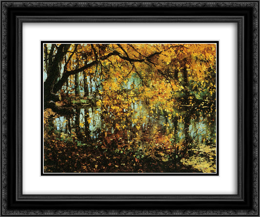 Coesweerd In Laren In The Autumn 24x20 Black Ornate Wood Framed Art Print Poster with Double Matting by Vreedenburgh, Cornelis