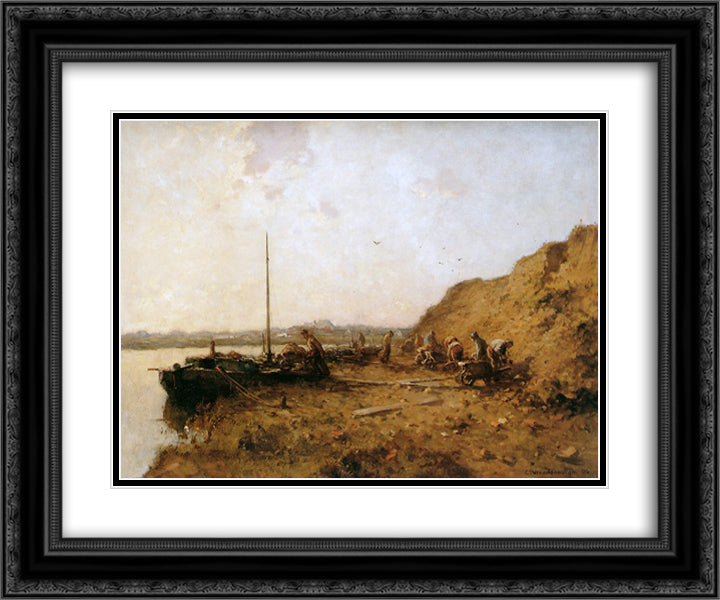Sand diggers 24x20 Black Ornate Wood Framed Art Print Poster with Double Matting by Vreedenburgh, Cornelis