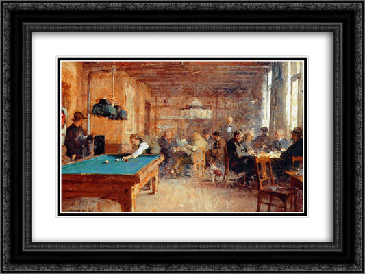 The Bar Of Jan Hamdorff 24x18 Black Ornate Wood Framed Art Print Poster with Double Matting by Vreedenburgh, Cornelis