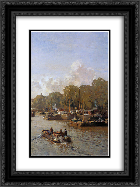 View on the Amstel 18x24 Black Ornate Wood Framed Art Print Poster with Double Matting by Vreedenburgh, Cornelis