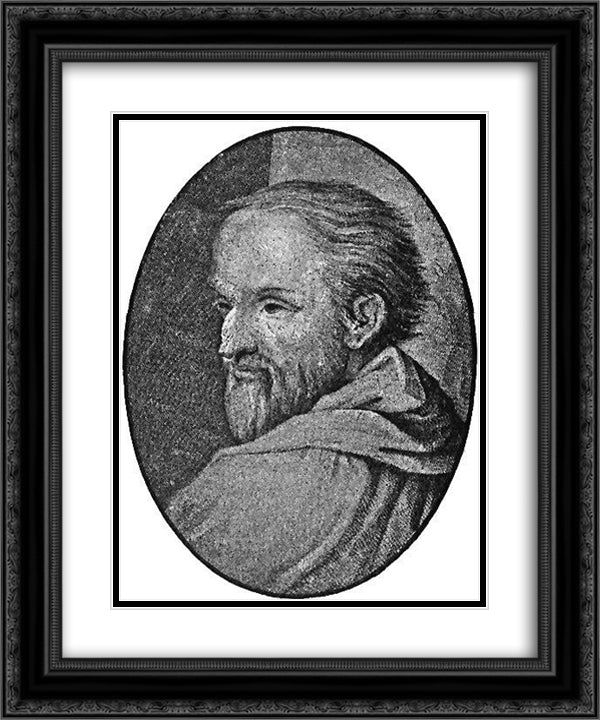 Antonio Allegri da Correggio 20x24 Black Ornate Wood Framed Art Print Poster with Double Matting by Correggio