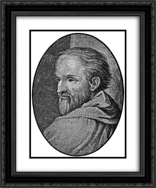 Antonio Allegri da Correggio 20x24 Black Ornate Wood Framed Art Print Poster with Double Matting by Correggio