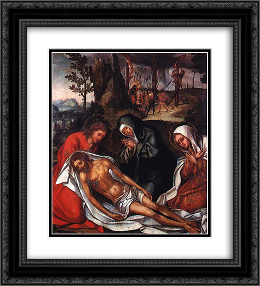 Cristo deposto da cruz 20x22 Black Ornate Wood Framed Art Print Poster with Double Matting by Figueiredo, Cristovao de