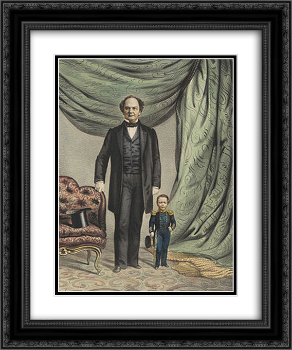 Barnum and Nutt 20x24 Black Ornate Wood Framed Art Print Poster with Double Matting by Currier and Ives