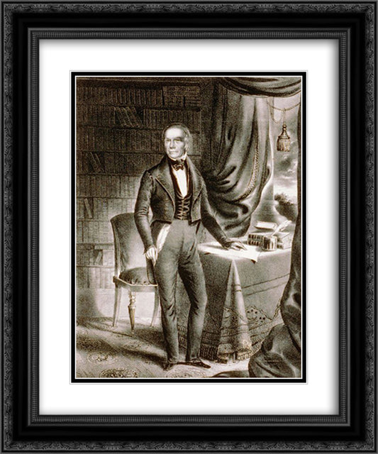 Henry Clay of Kentucky 20x24 Black Ornate Wood Framed Art Print Poster with Double Matting by Currier and Ives