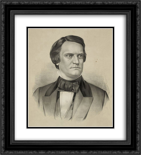 Hon. John C. Breckinridge of Kentucky 20x22 Black Ornate Wood Framed Art Print Poster with Double Matting by Currier and Ives