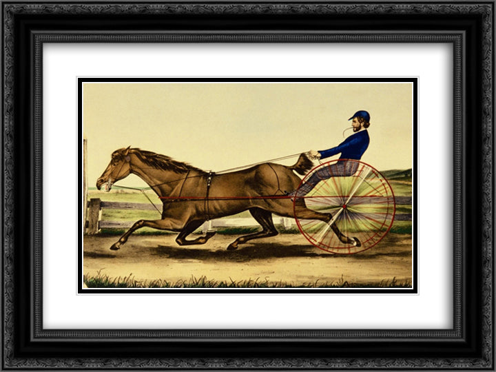 Trustee 24x18 Black Ornate Wood Framed Art Print Poster with Double Matting by Currier and Ives